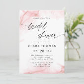 シンプルミニマルブライダルシャワー |赤面ピンク 招待状 (スタンド正面)