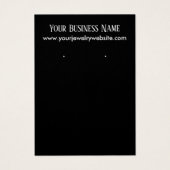 シンプルミニマルブラックイヤリングホルダー表示カード (正面)