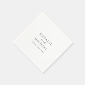 シンプルミニマルブラック&ホワイトモダン結婚ズ スタンダードカクテルナプキン (角)