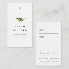 シンプルミニマルホワイトパイン支店価格ラベル名 名刺