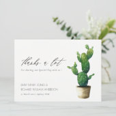 シンプルミニマルポッテッドサボテンの緑の結婚葉 サンキューカード (スタンド正面)