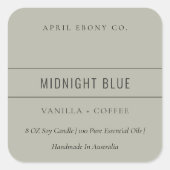 シンプルミニマルモダンエレガントダスクなグレーグリーン スクエアシール (正面)