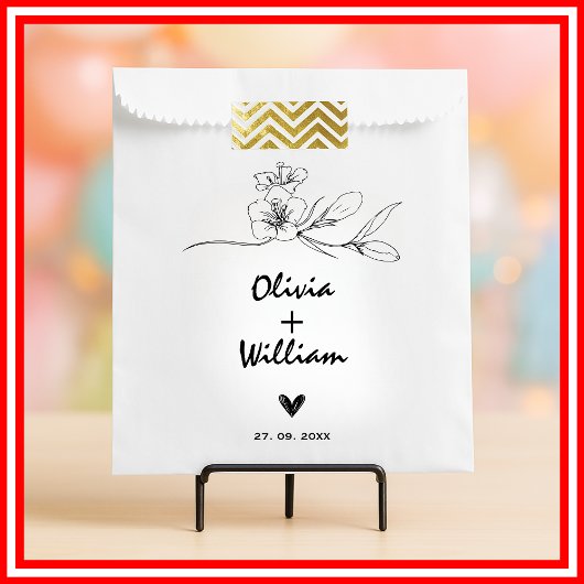 シンプルミニマルモダンエレガント結婚花 フェイバーバッグ