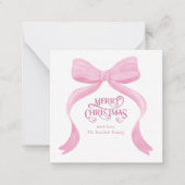 シンプルミニマルモダンクリスマス弓ノートカード ノートカード (正面)