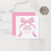 シンプルミニマルモダンクリスマス弓ノートカード ノートカード (正面/裏面インサイチュ)