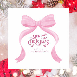 シンプルミニマルモダンクリスマス弓ノートカード ノートカード