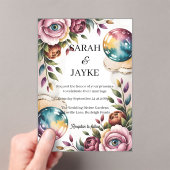 シンプルミニマルモダングリーンリーフ結婚のアクリル アクリル招待状 (インサイチュ (ポータブル))