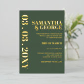 シンプルミニマルモダング結婚リー 箔招待状 (立ち正面)