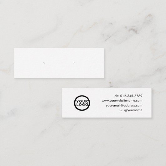 シンプルミニマルモダンジュエリーイヤリング表示 スキニー名刺 (正面/裏面)