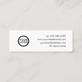 シンプルミニマルモダンジュエリーイヤリング表示 スキニー名刺 (裏面)