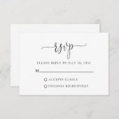 シンプルミニマルモダンスクリプトタイポグラフィ 出欠カード (正面/裏面)