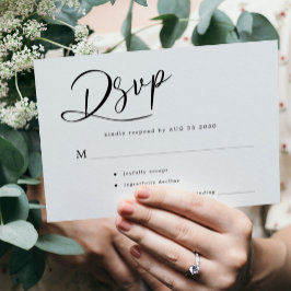 シンプルミニマルモダンスクリプ結婚ト 出欠カード