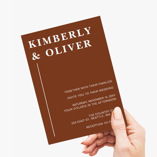 シンプルミニマルモダンテラ結婚コタ 招待状