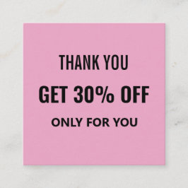 シンプルミニマルモダントレンディーブラック&ピンク 割引カード