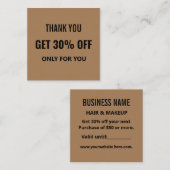 シンプルミニマルモダントレンディーブラック&ブラウン 割引カード (正面/裏面)