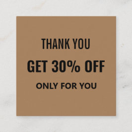 シンプルミニマルモダントレンディーブラック&ブラウン 割引カード