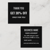 シンプルミニマルモダントレンディーブラック&ホワイト 割引カード (正面/裏面)