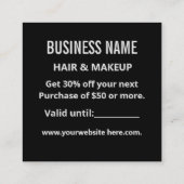 シンプルミニマルモダントレンディーブラック&ホワイト 割引カード (裏面)