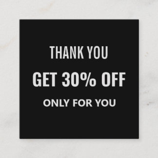 シンプルミニマルモダントレンディーブラック&ホワイト 割引カード