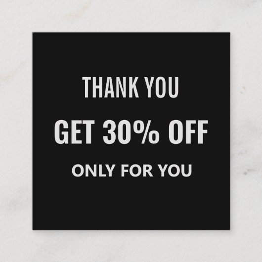 シンプルミニマルモダントレンディーブラック&ホワイト 割引カード (正面)