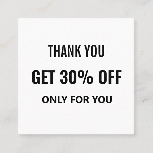 シンプルミニマルモダントレンディーブラック&ホワイト 割引カード (正面)