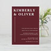 シンプルミニマルモダンバ結婚ルグンディ 招待状 (スタンド正面)