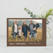 シンプルミニマルモダンファミリー写真感謝祭 シーズンカード (スタンド正面)