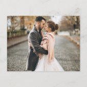 シンプルミニマルモダンフェイクKraft写真結婚s インビテーションポストカード (裏面)