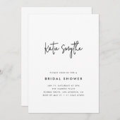 シンプルミニマルモダンブライダルシャワー 招待状 (正面/裏面)