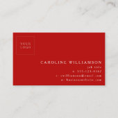 シンプルミニマルモダンプロフェッショナルのロゴ(赤) 名刺 (正面)