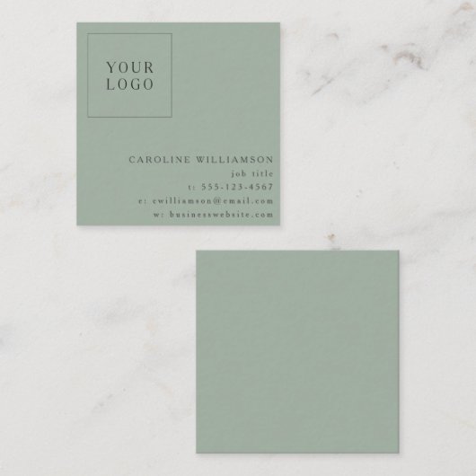 シンプルミニマルモダンプロフェッショナルロゴ スクエア名刺 (正面/裏面)