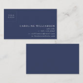 シンプルミニマルモダンプロフェッショナルロゴNavy Blue 名刺 (正面/裏面)