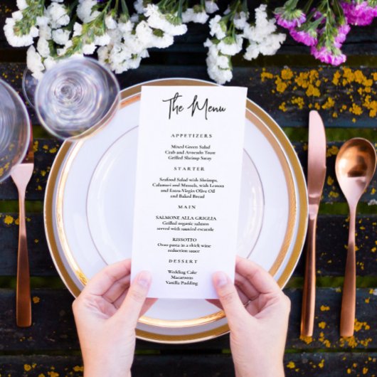 シンプルミニマルモダンメニュークラシックスクリプトブラック メニュー