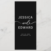 シンプルミニマルモダンメニュークラシックスクリプトブラック メニュー (裏面)