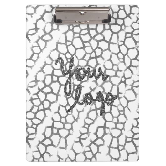 シンプルミニマルモダンモノグラムエレガントスタイルシック クリップボード (正面)