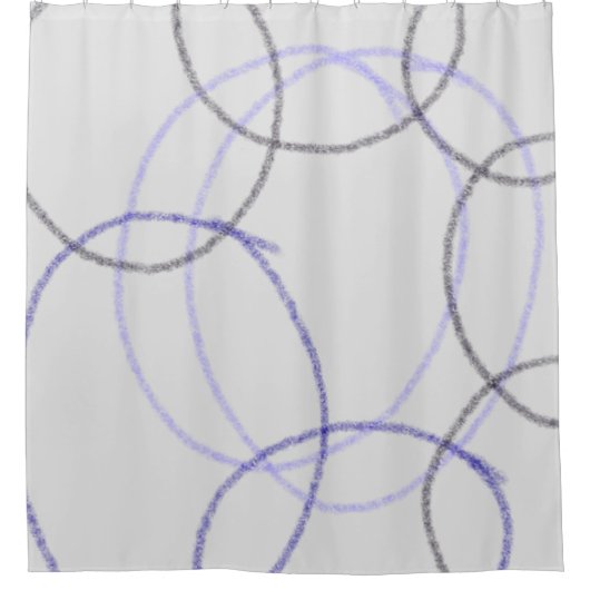シンプルミニマルモダンモノグラムエレガントスタイルシック シャワーカーテン (正面)