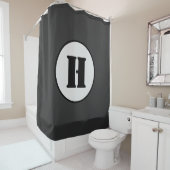 シンプルミニマルモダンモノグラムエレガントスタイルシック シャワーカーテン (インサイチュ)
