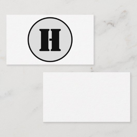 シンプルミニマルモダンモノグラムエレガントスタイルシック 名刺 (正面/裏面)