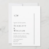 シンプルミニマルモダンモノグ結婚ラム 招待状 (正面)