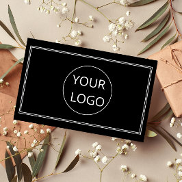 シンプルミニマルモダンラロゴQRコードブラック 名刺