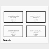 シンプルミニマルモダンリストクリーン黒&ホワイトラグジューム 長方形シール (シート)