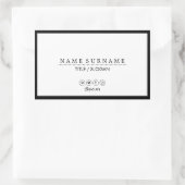 シンプルミニマルモダンリストクリーン黒&ホワイトラグジューム 長方形シール (バッグ)