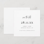 シンプルミニマルモダンリストスクエアブラックスクリプト セーブザデート (正面/裏面)