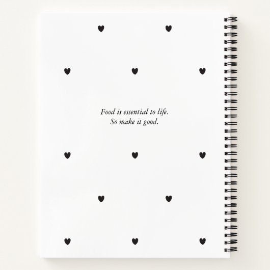 シンプルミニマルモダンリストブラックハートピンクモノグラム ノートブック (裏面)