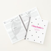 シンプルミニマルモダンリストブラックハートピンクモノグラム ノートブック (内部)