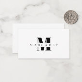 シンプルミニマルモダンリストブラックモノグラム ノートカード (正面/裏面インサイチュ)