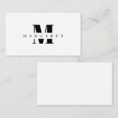 シンプルミニマルモダンリストブラックモノグラム ノートカード (正面/裏面)
