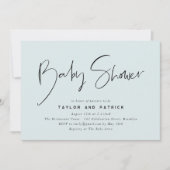 シンプルミニマルモダンリスト手書き赤ちゃんシャワーI 招待状 (正面)