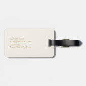 シンプルミニマルモダンリスト金ゴールドスクリプト | オフ白 ラゲッジタグ (裏面横)