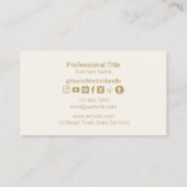 シンプルミニマルモダンリスト金ゴールドスクリプト | オフ白 名刺 (裏面)